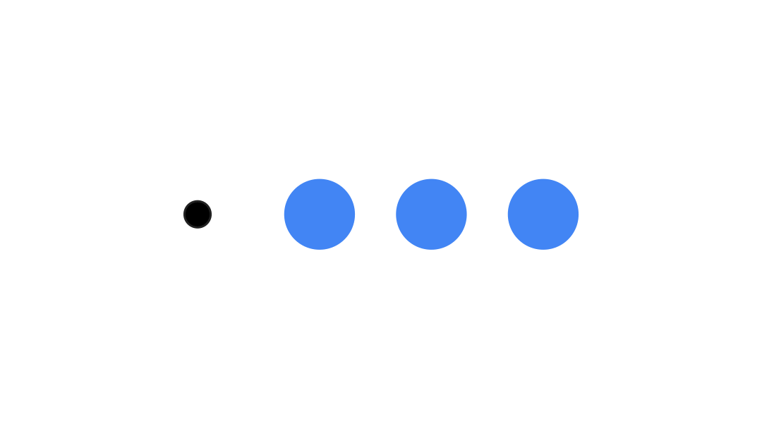 Four circles with green arrows animating between each one, animating one by one after one another.