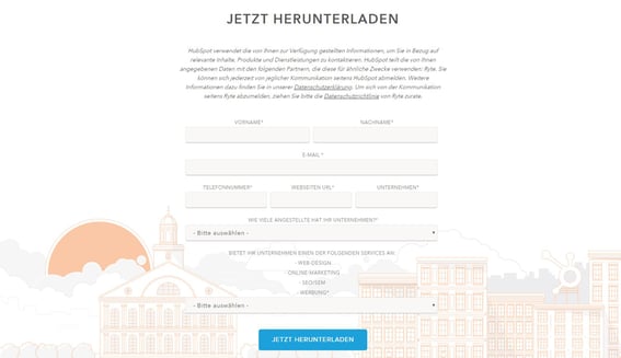 Landing-Pages - Keine Navigationsleiste
