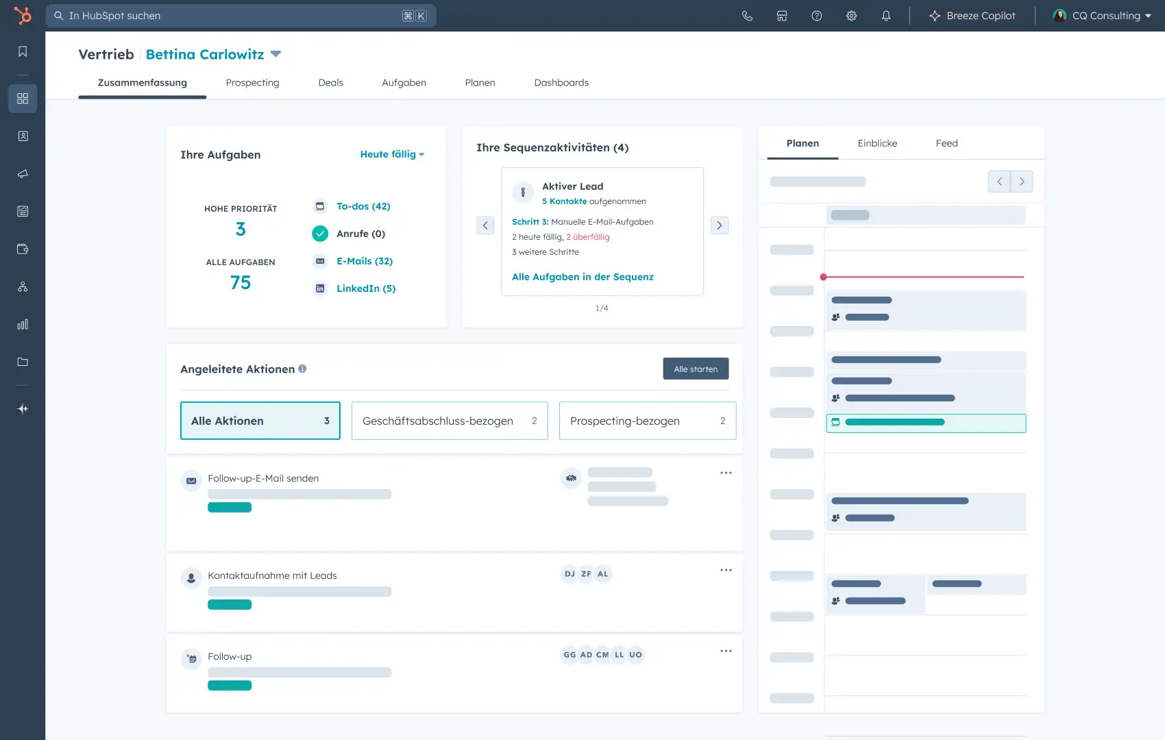 Terminbuchungstool in Sales Hub: UI Vertriebs-Workspace 