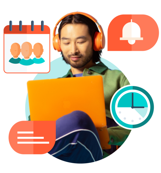 Mann nutzt die Funktionen des Meeting Schedulers von HubSpot