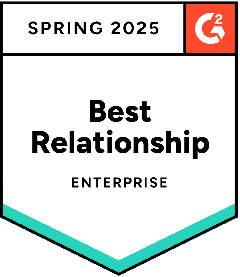 G2-Badge für Best Relationship Enterprise Winter 2023