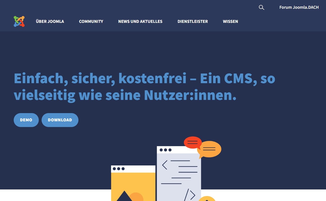 Screenshot CMS-System Joomla!