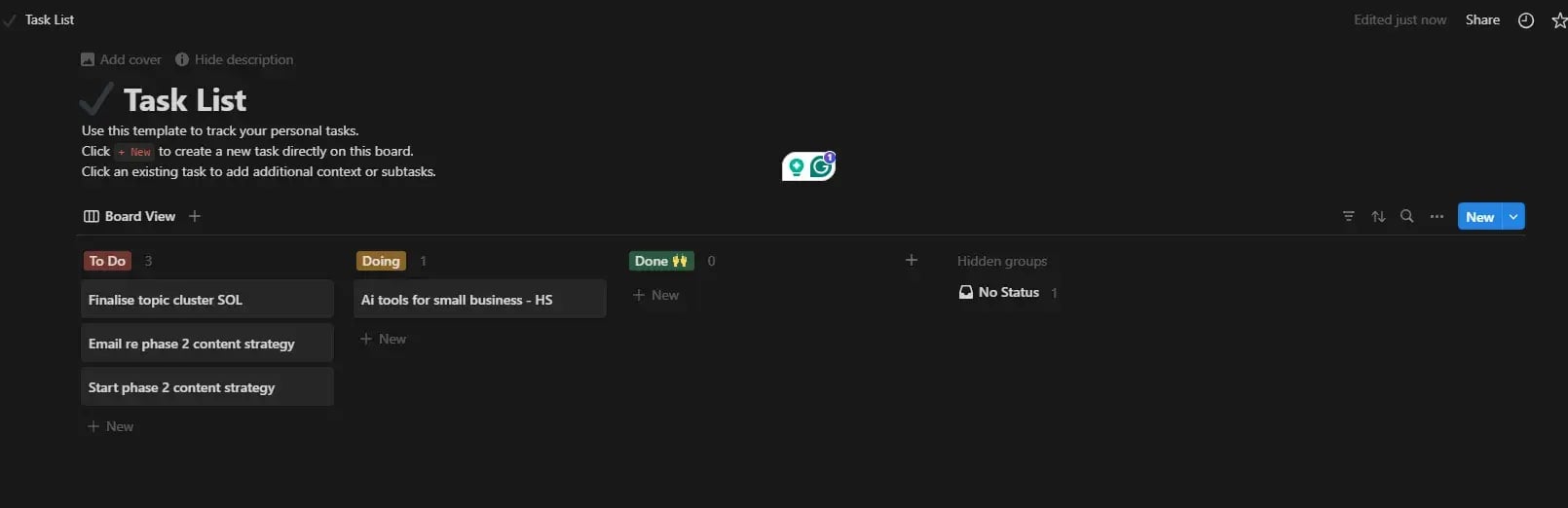Screenshot einer To-Do-Liste in Notion