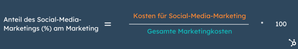 Formel fuer die Marketing KPI den Anteil des Socail-Media-Marketings