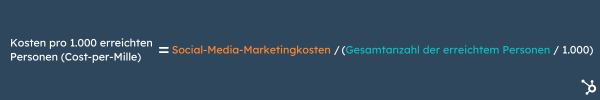 Formel fuer die Marketing KPI Cost-per-Mille