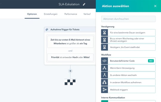 Ansicht einer Sequenz in der HubSpot-App