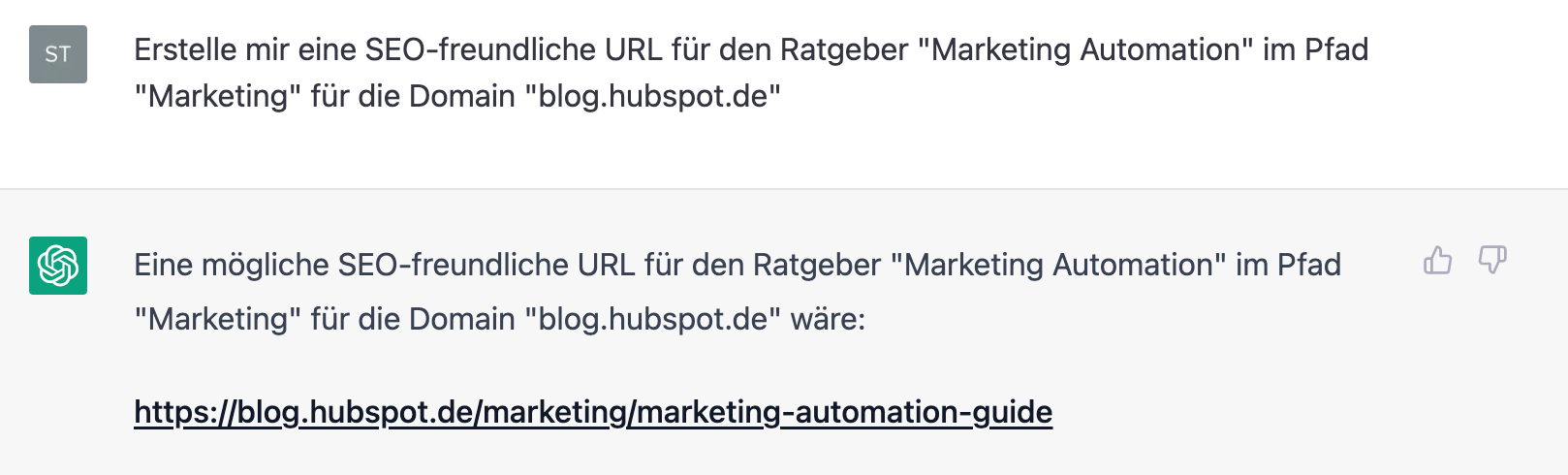 ChatGPT-Prompt zur Erstellung von URL-Struktur